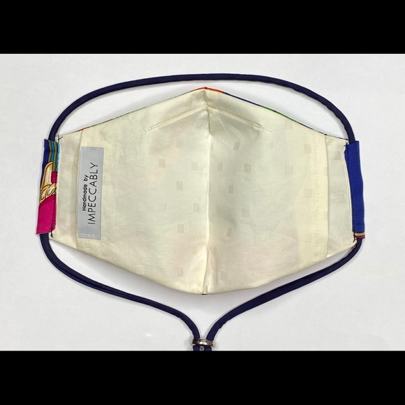 Luxury Fashion-Forward Three Layer Face Mask Handcrafted With Designer Scarf - Picture 8 of 14